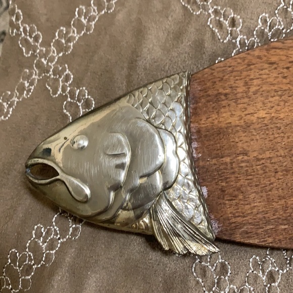 Vintage Tedd Arnold teak & Silver cutting board - Picture 2 of 5